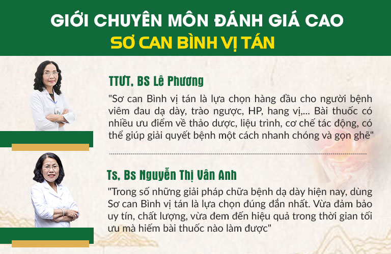 Đánh giá từ giới chuyên môn về bài thuốc Sơ can Bình vị tán