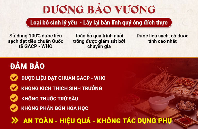 100% dược liệu sạch, hàm lượng hoạt chất cao giúp bài thuốc an toàn, lành tính, hiệu quả