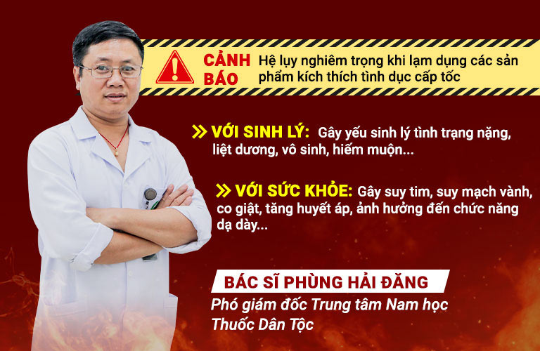 Chuyên giá cảnh báo: Sử dụng sản phẩm kích thích tình dục cấp tốc ảnh hưởng xấu đến cả sức khỏe và sinh lý