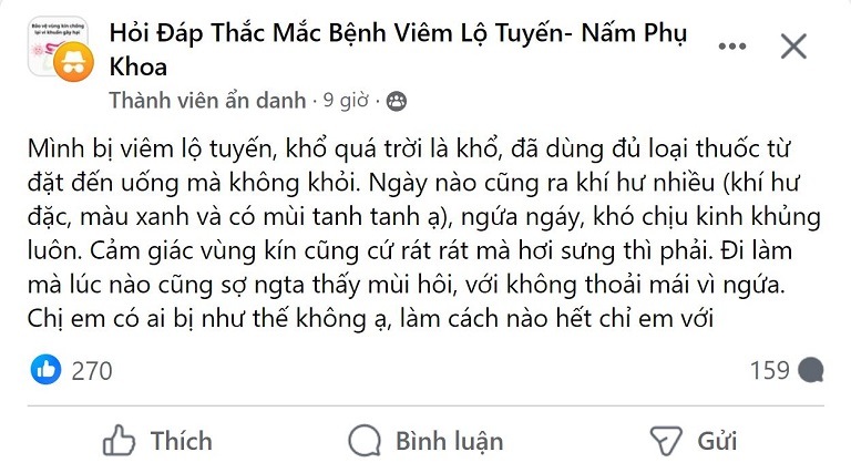 Chị em chia sẻ nỗi khổ khi bị viêm lộ tuyến trên hội nhóm kín